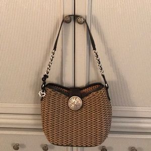 Brighton Black and Tan weave purse